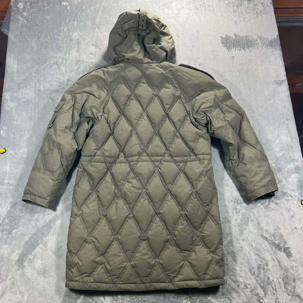 Winter Club Cyclone Down Parka Mens Small Olive Green Quilted Hooded Vintage
